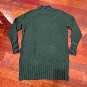 Express Dark Green Long Sleeve Sweater Dress